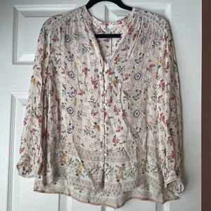 Lucky brand boho flowy floral top size medium nwt